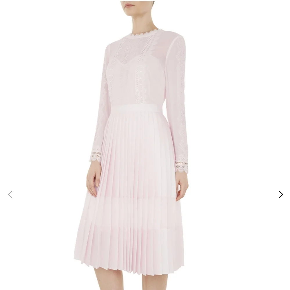 Ted Baker Looez Lace Trim Dress, Pink Nude Size 6-8 - Picture 1 of 16
